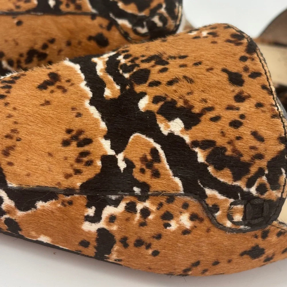 Calf hair D'Orsay point toe flats womens 7.5 animal print maximalist Luxury fall